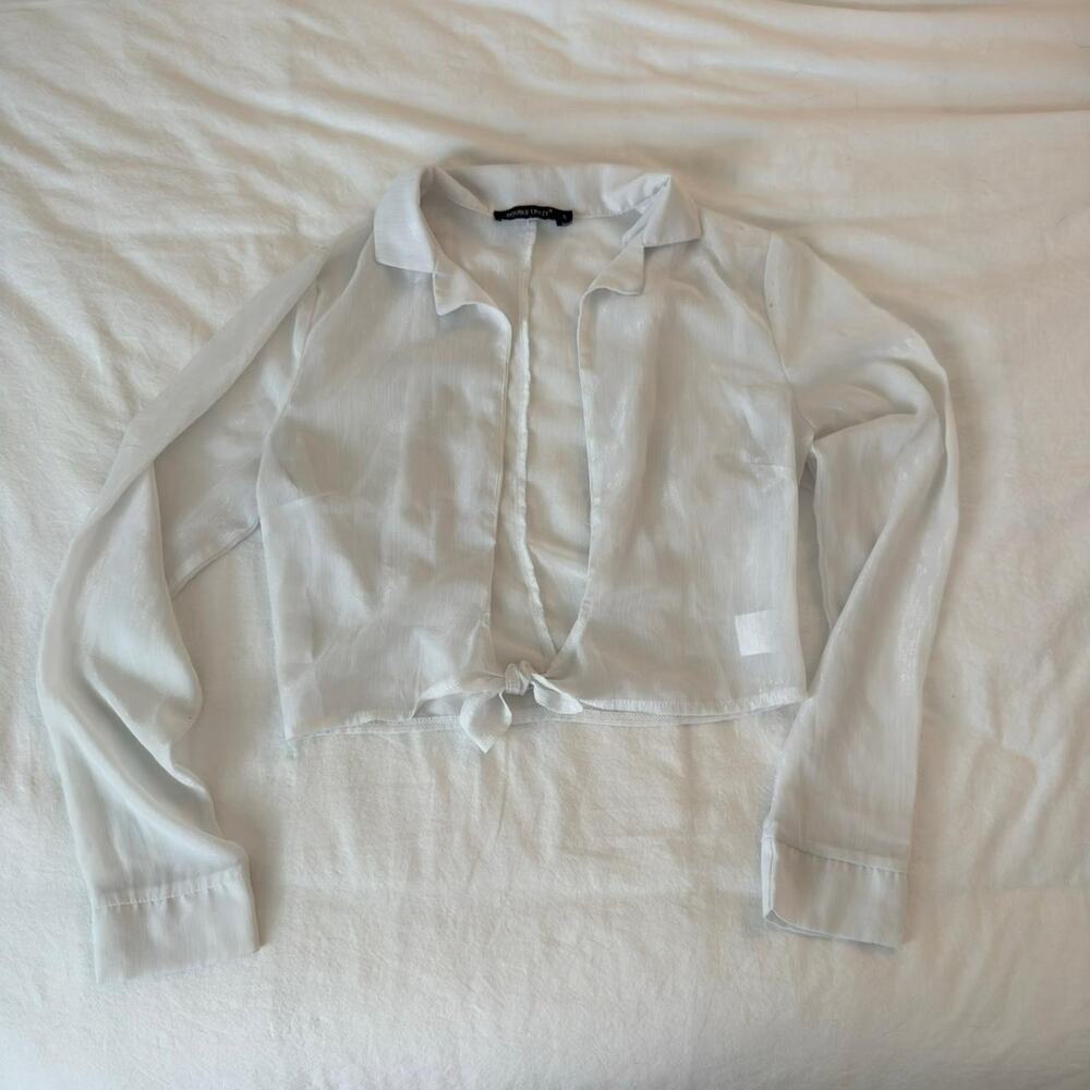 White long sleeve sheer